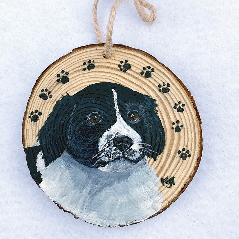 Wooden Dog ornament